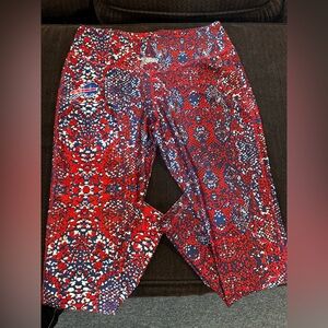 Buffalo Bills zubaz Red and Blue Patterned Leggings size XL